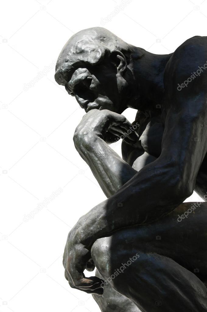 The Thinker - Statue Isolated on White