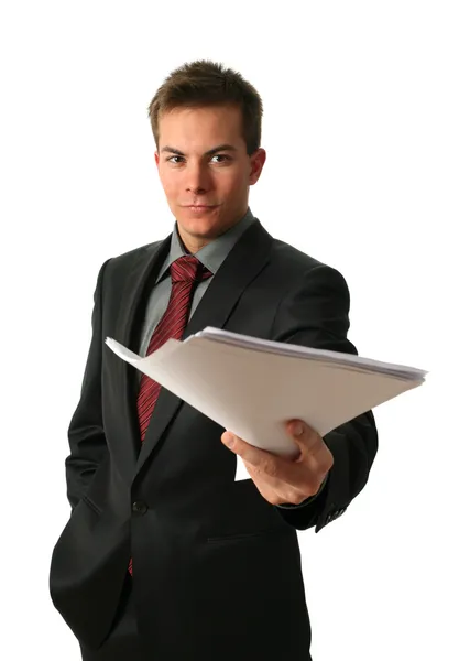 Young Businessmen with Documents Royalty Free Stock Photos