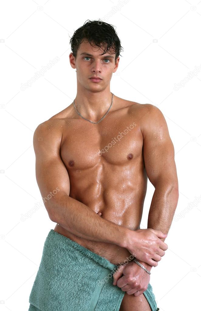 Wet Muscular Man