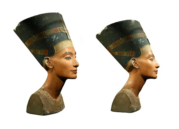 Regina Nefertiti isolata su bianco — Foto Stock