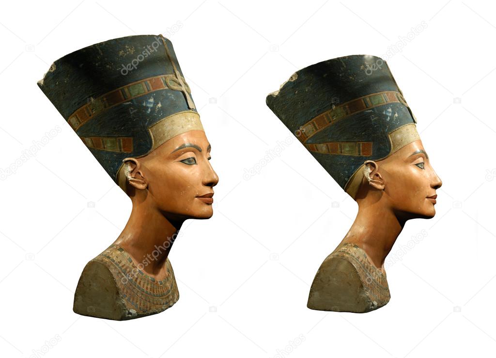 Queen Nefertiti Isolated on White