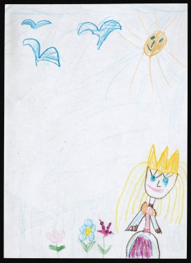 Prenses. çocuğun çizim. 