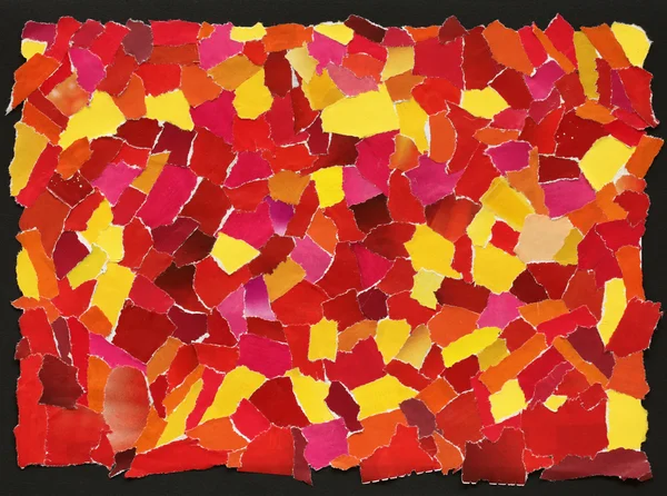 Rode en gele textuur van gescheurd papier — Stockfoto