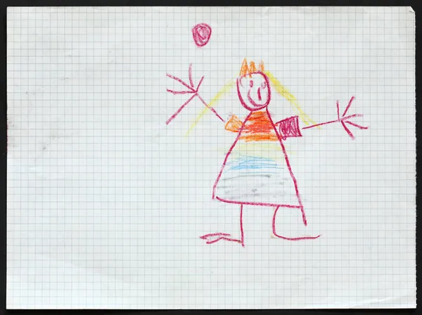 Princesa. Dibujo del niño . — Foto de Stock