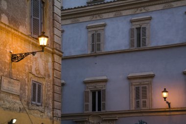 Evin cephe trastevere bölgesinde, Roma.