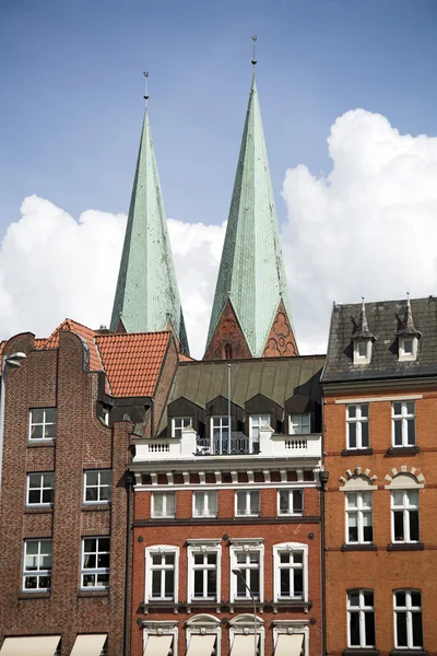 Krásný pohled na město Lübeck, Německo. — Stock fotografie