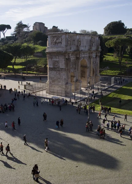 Arco di settimio severo z Koloseum, forum Romanum, Rzym — Zdjęcie stockowe