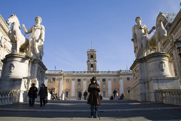 Schody do palazzo senatorio, Rzym, Włochy — Zdjęcie stockowe