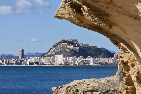 Widok na miasto Alicante z zamku santa barbara — Zdjęcie stockowe