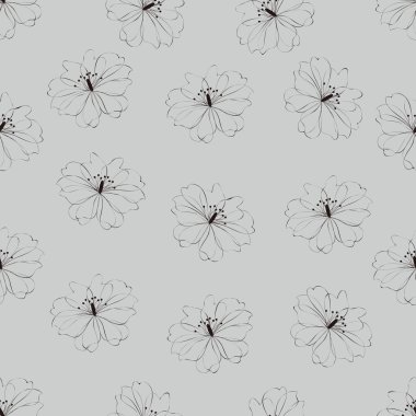 gri arka plan üzerinde sorunsuz çiçek deseni