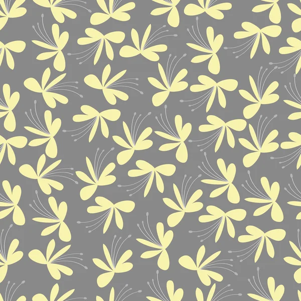 Modello di fiore giallo senza cuciture — Vettoriale Stock