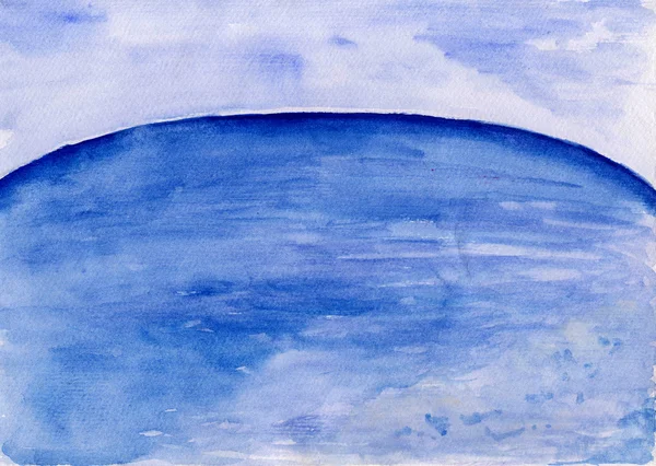 Mavi deniz arka plan, suluboya resim — Stok fotoğraf
