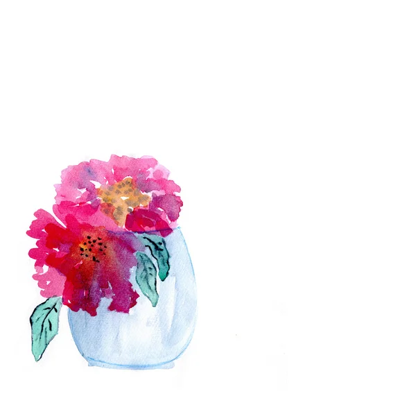 Красивый красный цветок, акварель — стоковое фото