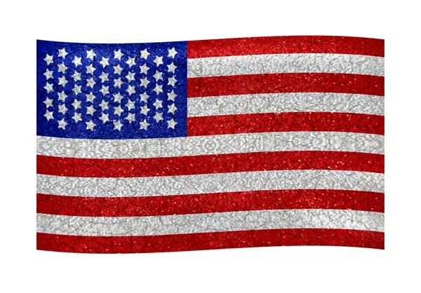 Beyaz zemin üzerinde vintage Amerikan bayrağı — Stok fotoğraf