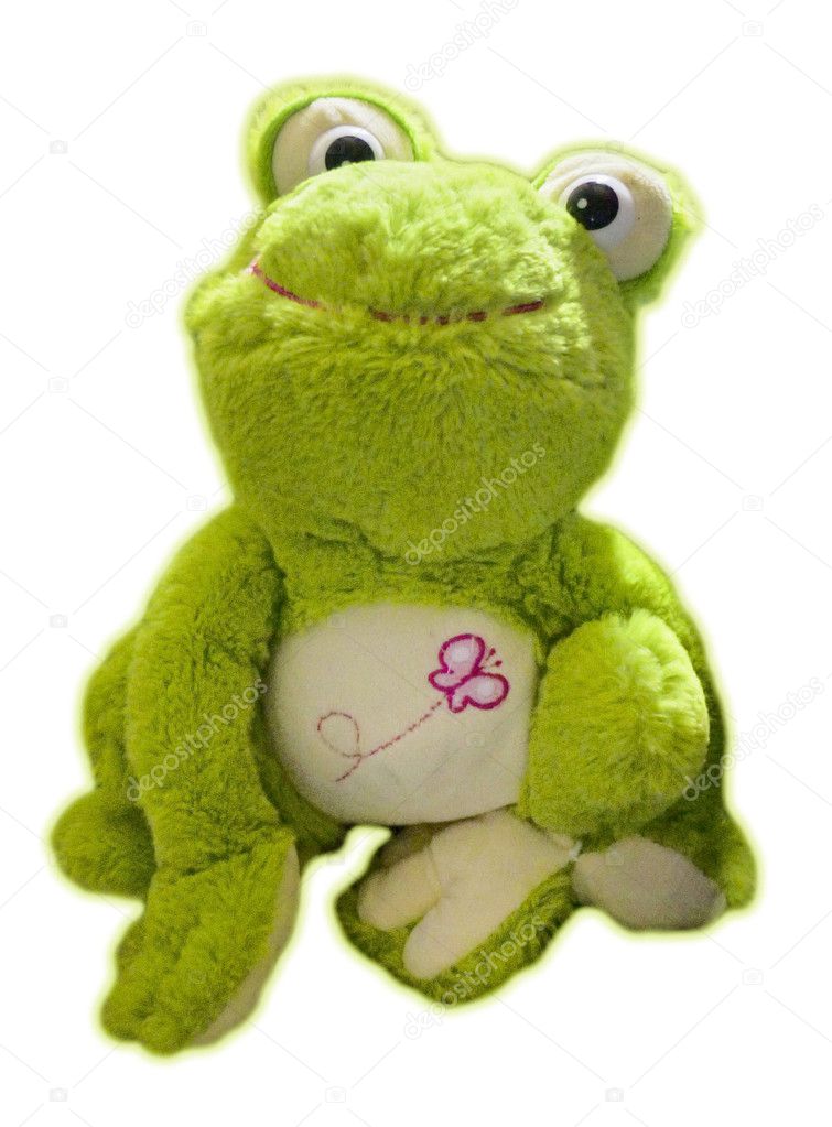 Plush Frog in White Background.