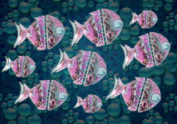 Grupo de peces Ilustración — Foto de Stock