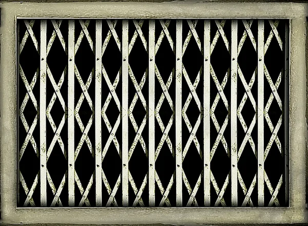 Iron Grid Grunge Window — Stock Photo, Image