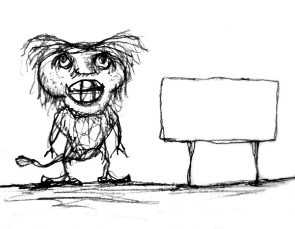 garip hayvan ve boş bir işaret