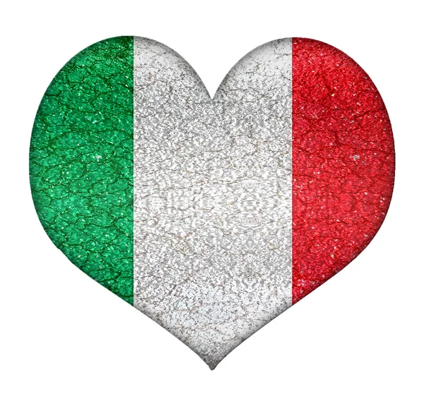 Італія гранж серце форму прапор — стокове фото
