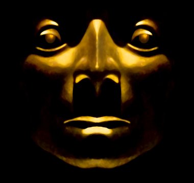 Gouden gezicht beeldhouwkunst