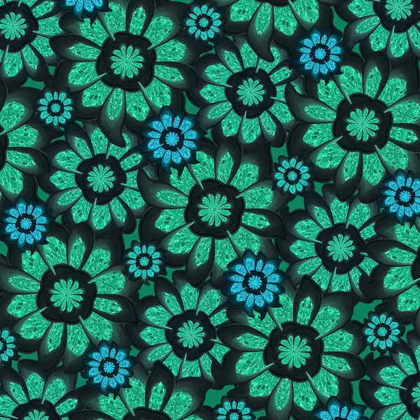 フェミニンな暗いトーンの花のパターン — ストック写真