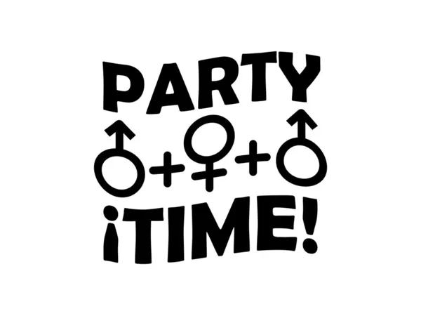 Party zeit dreier sex konzept typografie design — Stockfoto