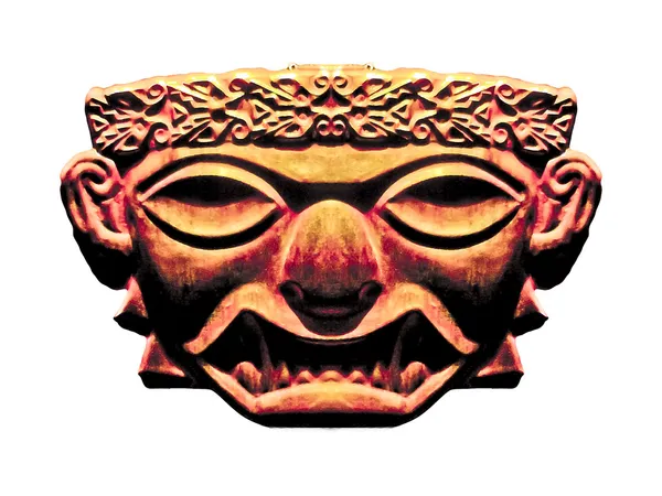 Escultura de máscara oscura Inca — Foto de Stock