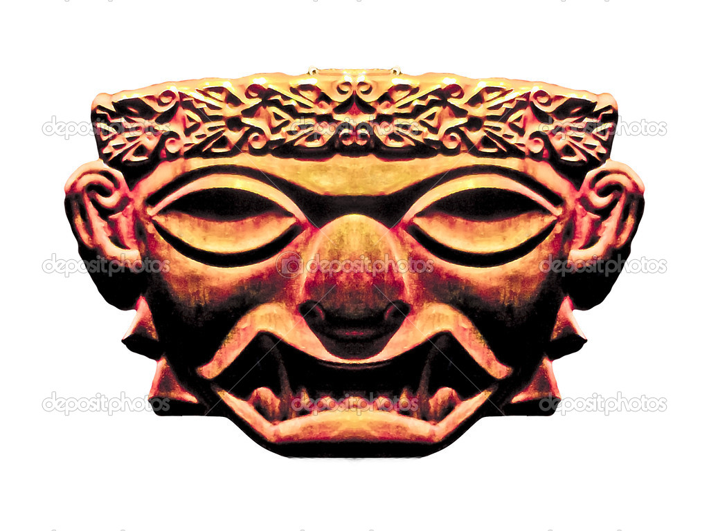 Inca Dark Mask Sculpture