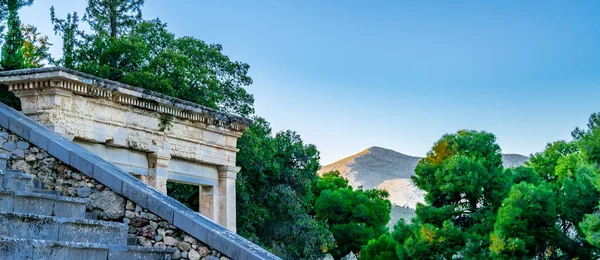 Zimní Scéna Slavném Epidauru Peloponéza Řecko — Stock fotografie