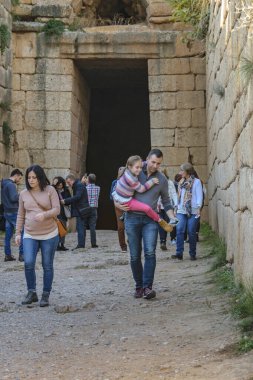 MICENAE, GREECE, HAZİRAN - 2020 - Ünlü agamemnon mezarı, micenas bölgesi, Yunanistan