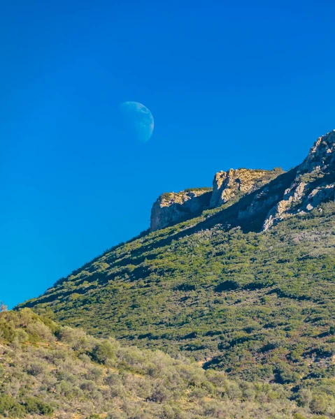 Día Paisaje Montaña Rocosa Escena Zona Del Peloponeso Grecia — Foto de Stock
