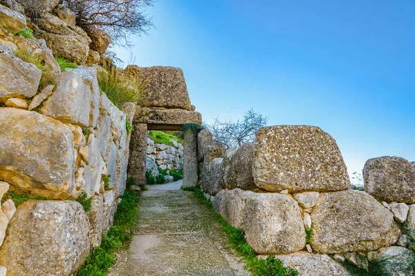 Scena Del Paesaggio Giorno Soleggiato Alla Città Antica Mycenae Peloponnese — Foto Stock