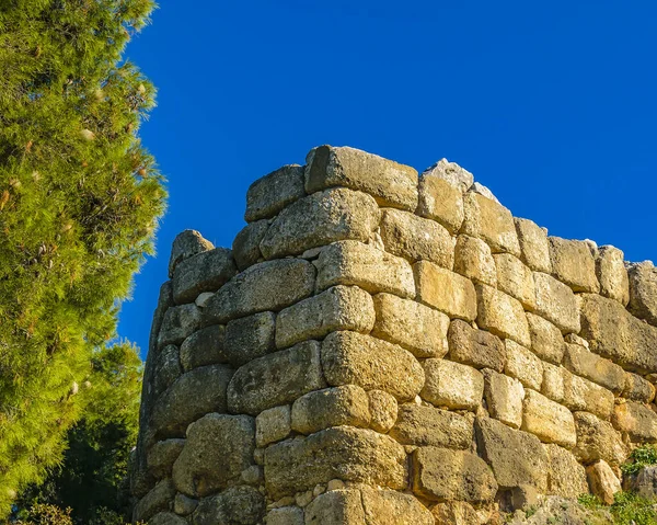 Ηλιόλουστη Μέρα Τοπίο Σκηνή Στην Αρχαία Πόλη Mycenae Peloponnese Ελλάδα — Φωτογραφία Αρχείου