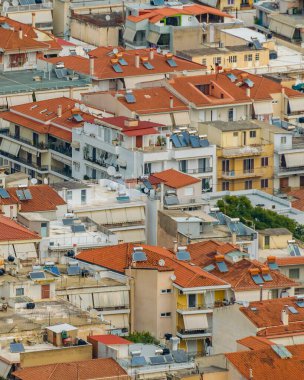 Nafplion şehrinin Palemidi kalesinden şehir manzarası, peloponez, Yunanistan