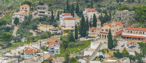 Cityscape Vista Aérea Forte Palamidi Cidade Nafplion Peloponnese Greece — Fotografia de Stock