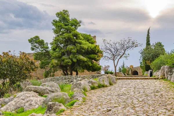 Escena Día Famoso Fuerte Palamidi Ciudad Nafplion Peloponeso Griego — Foto de Stock