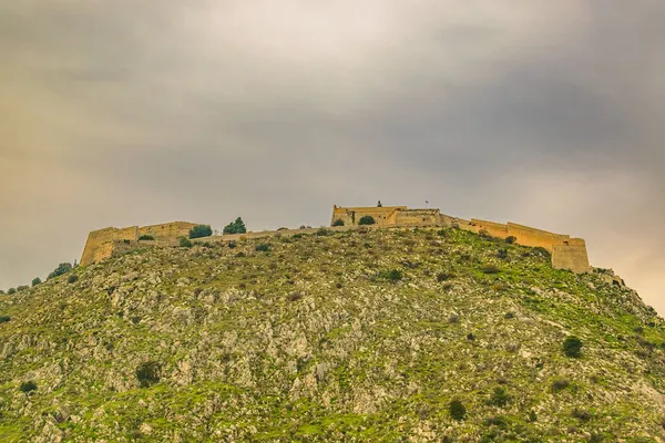 Cena Dia Famoso Forte Palamidi Cidade Nafplion Peloponnese Grécia — Fotografia de Stock