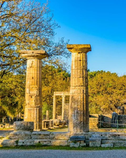 Ημέρα Σκηνή Ερείπια Της Αρχαίας Ολυμπιακής Πόλης Ελλάδα — Φωτογραφία Αρχείου