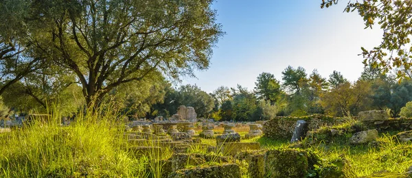 Escena Día Ruinas Antigua Ciudad Olinfa Grecia — Foto de Stock