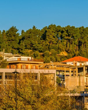 Olimpia kasabasındaki şehir günü sahnesi, peloponesse, Yunanistan