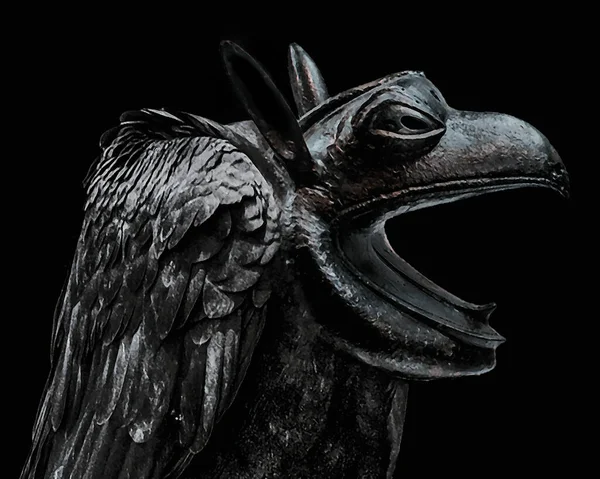 Geïsoleerde Coragyps Atratus Zwarte Vogel Tegen Witte Achtergrond — Stockfoto