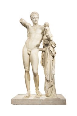 Genç adam Antik Yunan heykeli izole fotoğraf