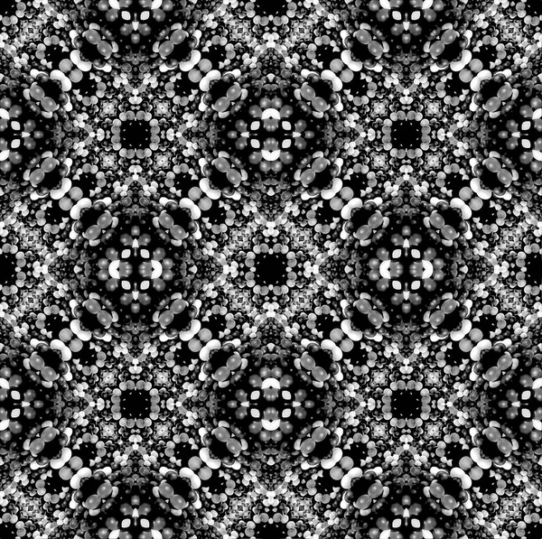 Black White Fancy Abstract Geometric Seamless Pattern Mosaic — Stock Photo, Image