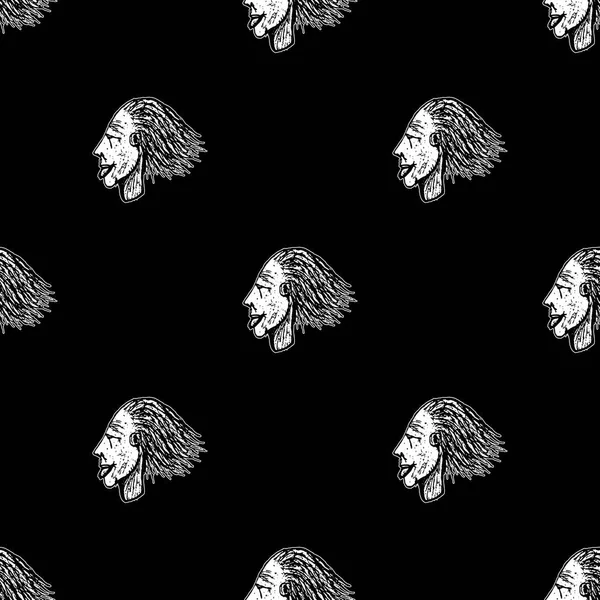 Siyah ve beyaz yarım yamalak kör kadın kafası motif çiziyor