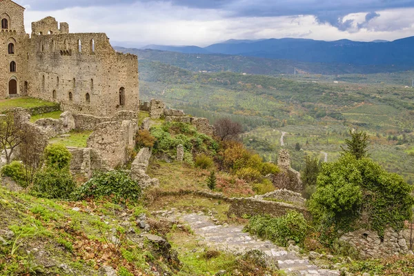 Exterior View Despots Palace Mystras Peloponnese Greece — 图库照片