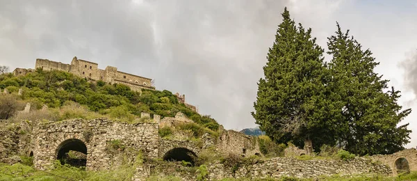 Ruines Abandonnées Dans Ville Antique Mystras Péloponnèse Grèce — Photo