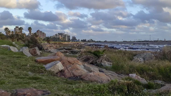 Panoramic Coastal Landscape Scene Montevideo City Uruguay — Fotografia de Stock