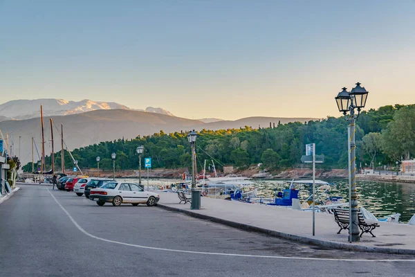 Morning Winter Scene Port Galaxidi City Greece — стоковое фото