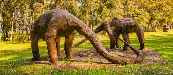 Dinosaurier Skulpturer Grutas Del Palacio Unik Geopark Ligger Flores Avdelning — Stockfoto