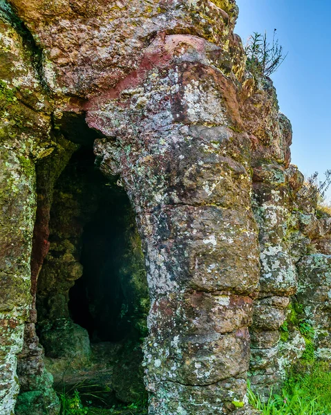 Cerca Grandes Rocas Columna Grutas Del Palacio Geoparque Único Ubicado — Foto de Stock